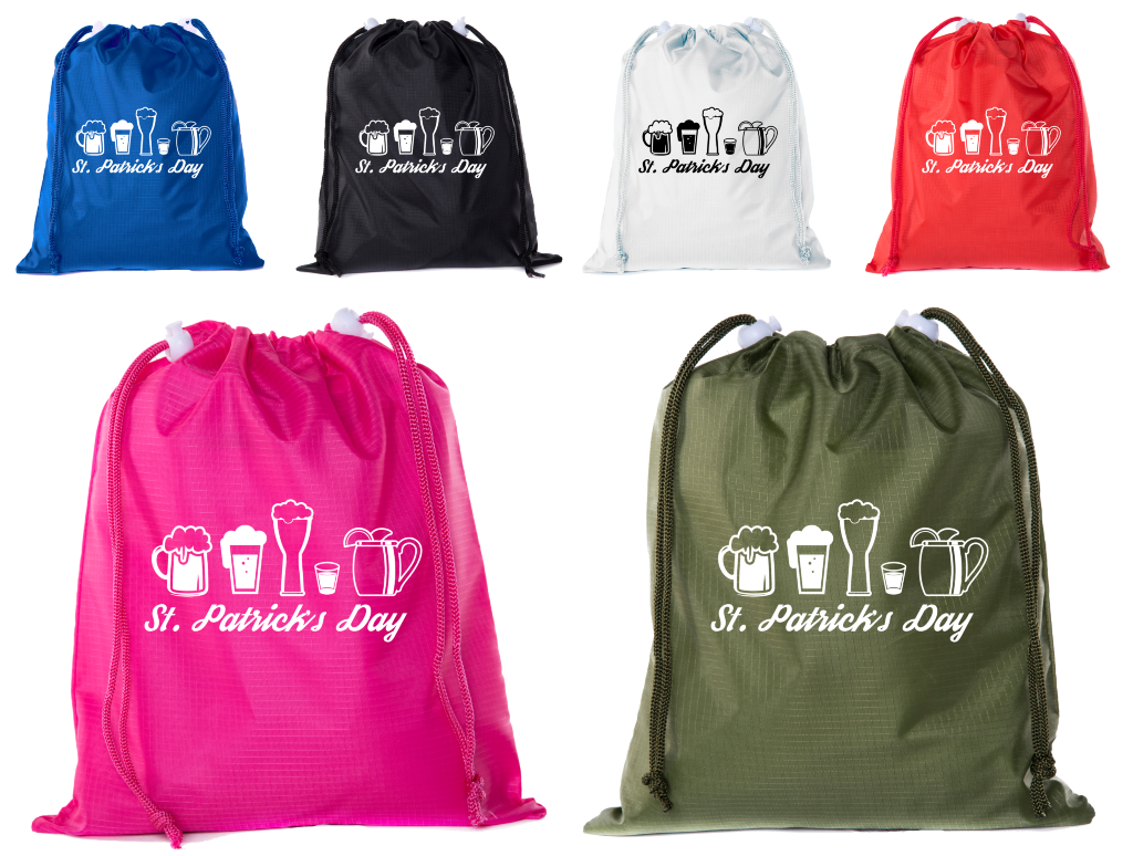 St Patrick's Day Goodie Bags, Mini Drawstring Cinch Sacks, Small Gift
